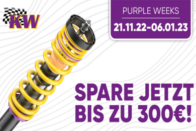 Bis zu 300€ Rabatt auf KW Gewindefahrwerke - KW Purple Weeks