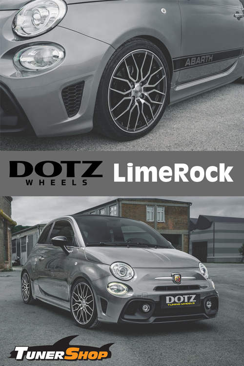 Fiat 500 Abarth mit DOTZ LimeRock Felge dark